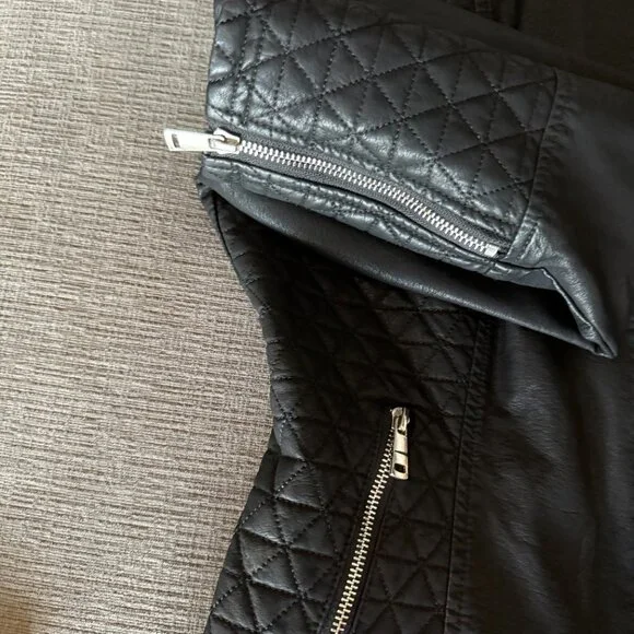 Lulus Black Vegan Leather Moto Jacket - Picture 6 of 14
